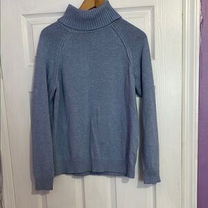 Karen Scott Blue Cowl Neck Sweater
